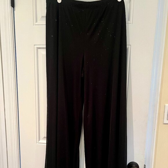 MSK Black Sparkle Palazzo Pants - Picture 2 of 5